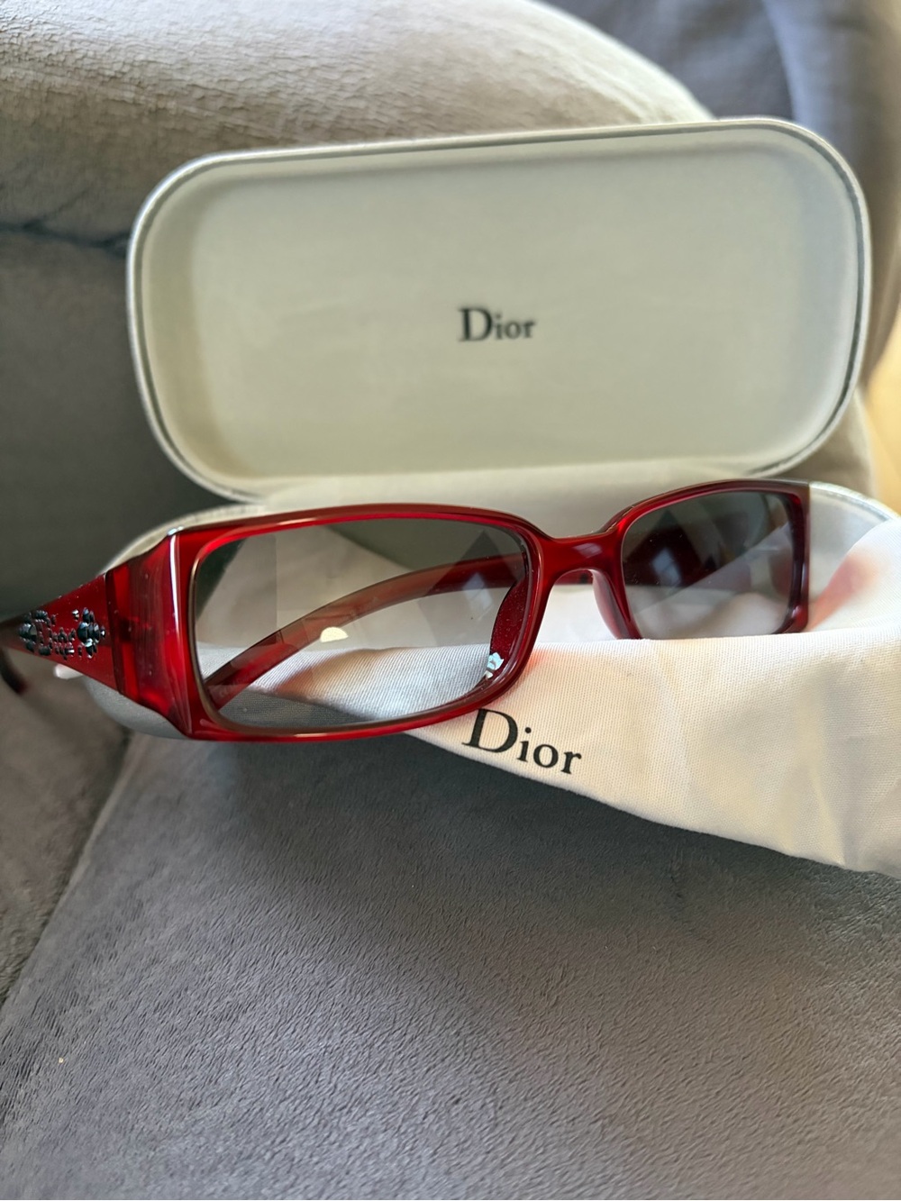 Vintage Y2K Dior Red Diorlight Sunglasses